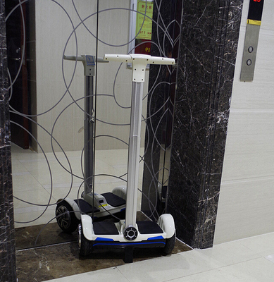 White 10 Inch Electric Scooter With Handle Bar , Self Balancing Bluetooth Scooter